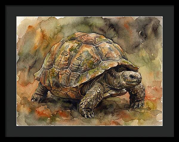 Tortoise In Watercolor Elegance