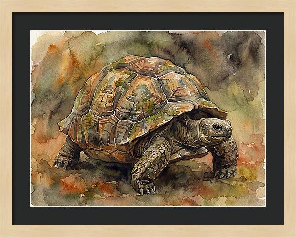 Tortoise In Watercolor Elegance