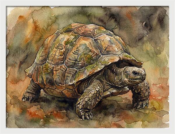 Tortoise In Watercolor Elegance