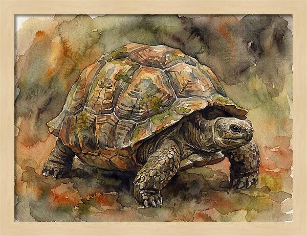 Tortoise In Watercolor Elegance