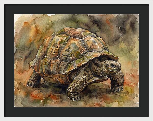 Tortoise In Watercolor Elegance
