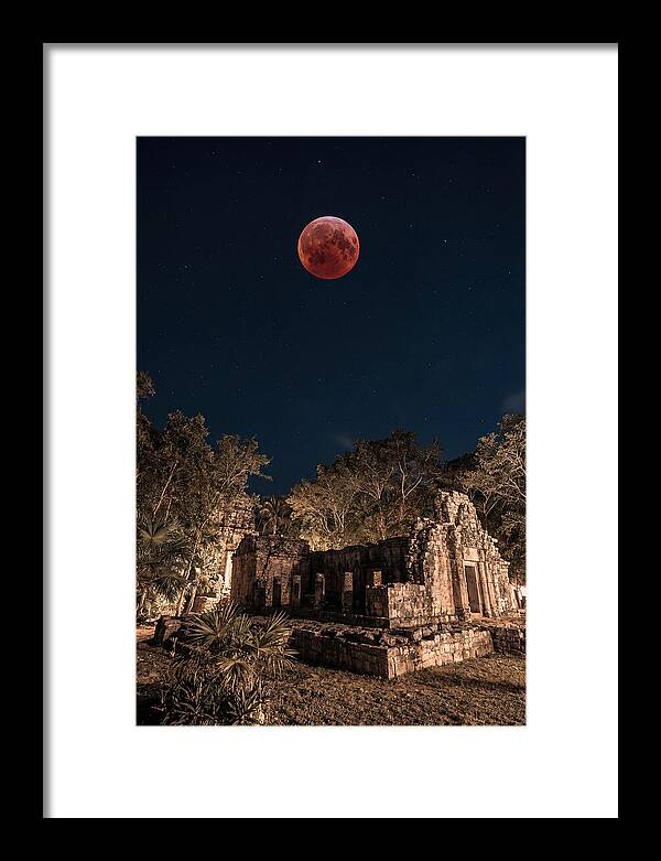 Total Lunar Eclipse Over Ancient Ruins