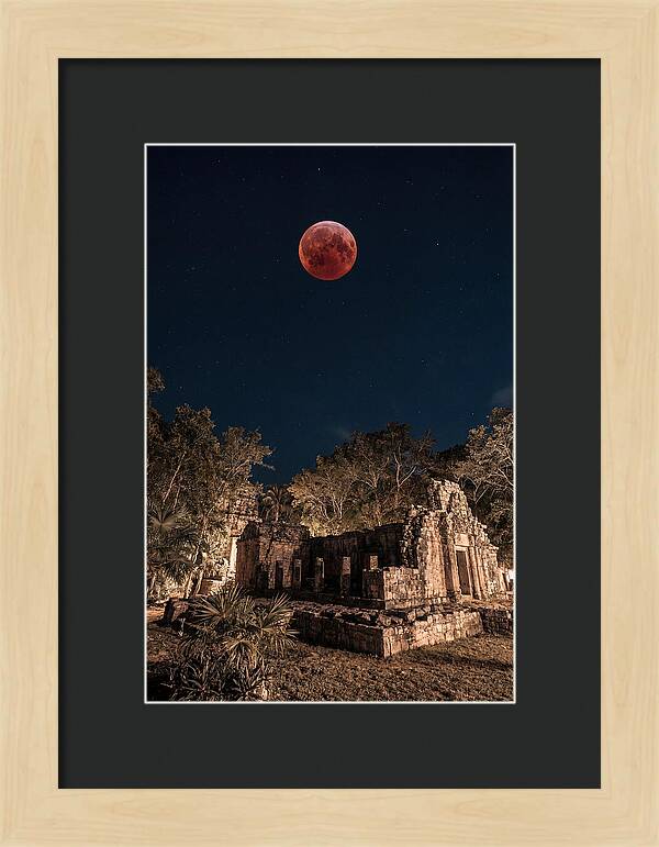 Total Lunar Eclipse Over Ancient Ruins