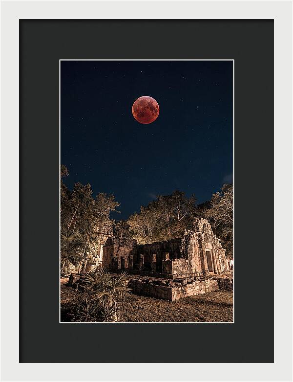 Total Lunar Eclipse Over Ancient Ruins