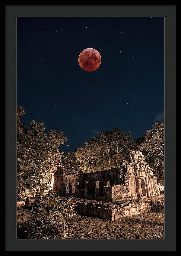 Total Lunar Eclipse Over Ancient Ruins