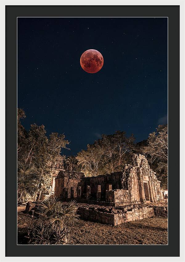 Total Lunar Eclipse Over Ancient Ruins