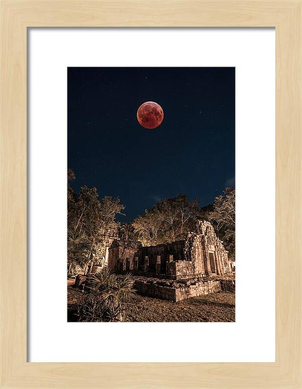 Total Lunar Eclipse Over Ancient Ruins