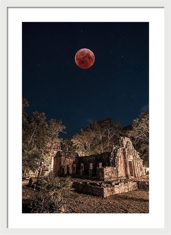 Total Lunar Eclipse Over Ancient Ruins
