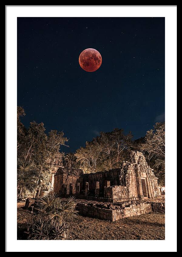Total Lunar Eclipse Over Ancient Ruins