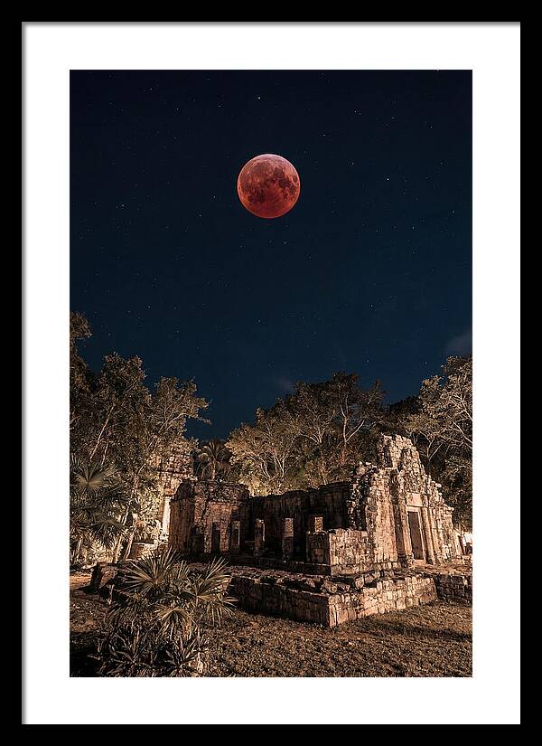 Total Lunar Eclipse Over Ancient Ruins