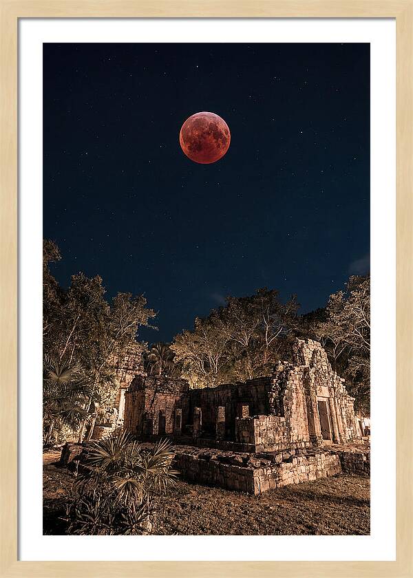 Total Lunar Eclipse Over Ancient Ruins