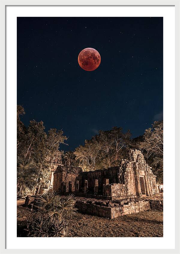 Total Lunar Eclipse Over Ancient Ruins