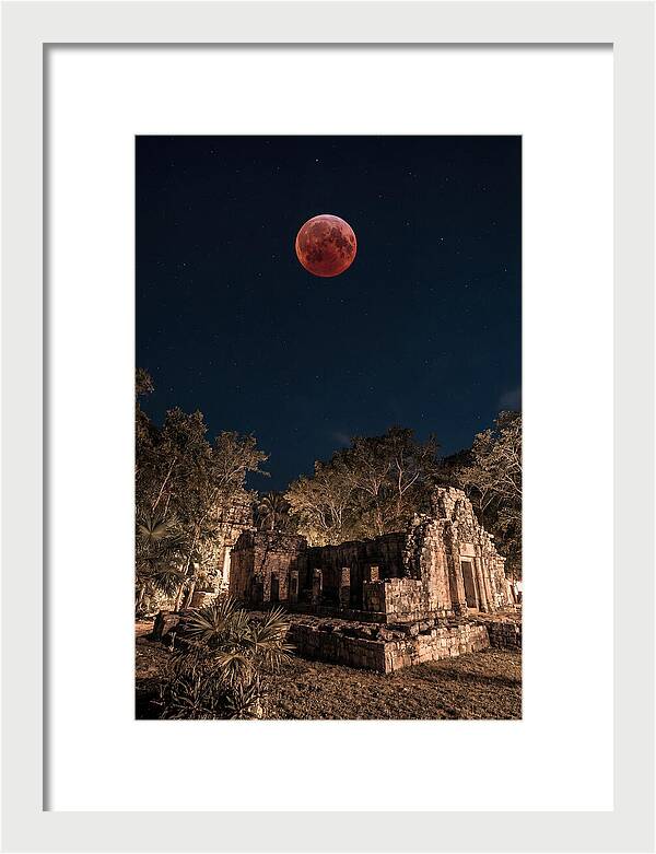 Total Lunar Eclipse Over Ancient Ruins