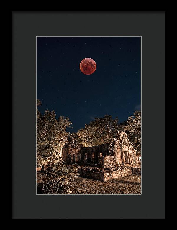 Total Lunar Eclipse Over Ancient Ruins