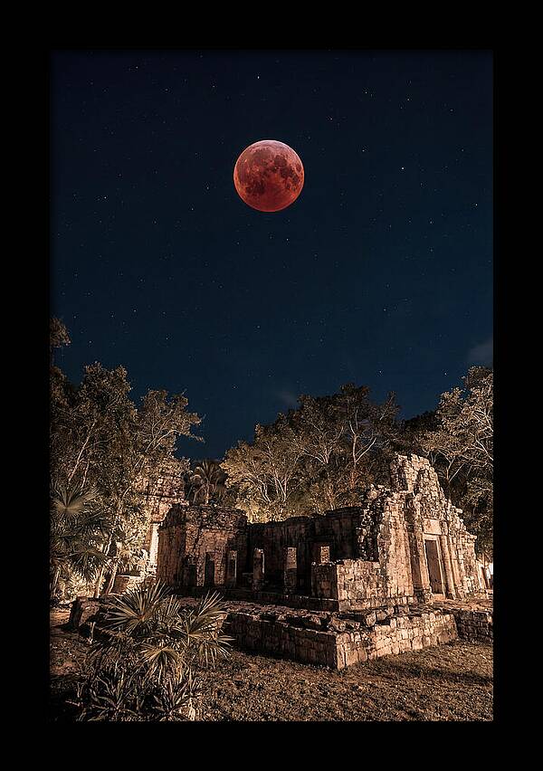 Total Lunar Eclipse Over Ancient Ruins