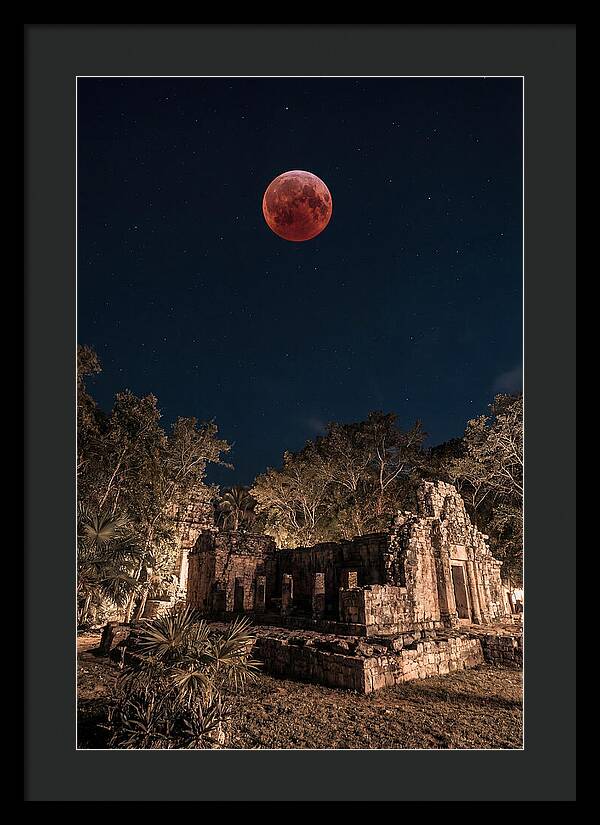 Total Lunar Eclipse Over Ancient Ruins