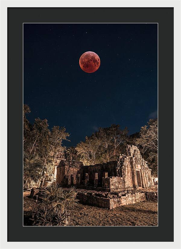 Total Lunar Eclipse Over Ancient Ruins