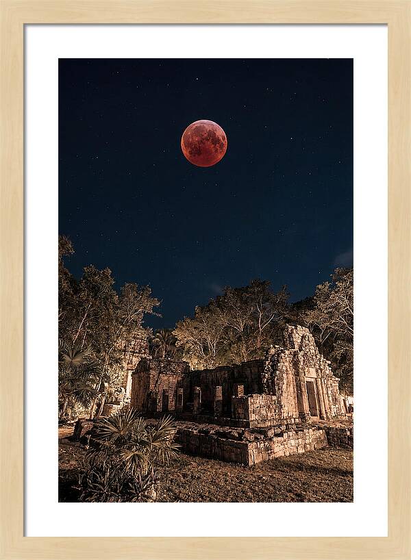 Total Lunar Eclipse Over Ancient Ruins