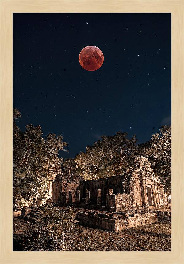 Total Lunar Eclipse Over Ancient Ruins