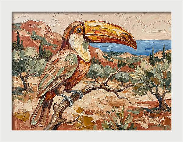Toucan In Mediterranean Landscape