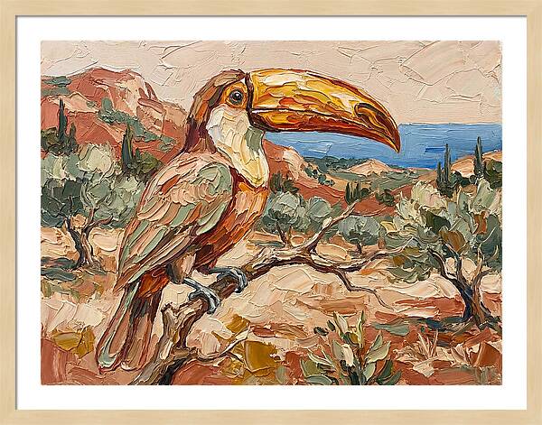 Toucan In Mediterranean Landscape