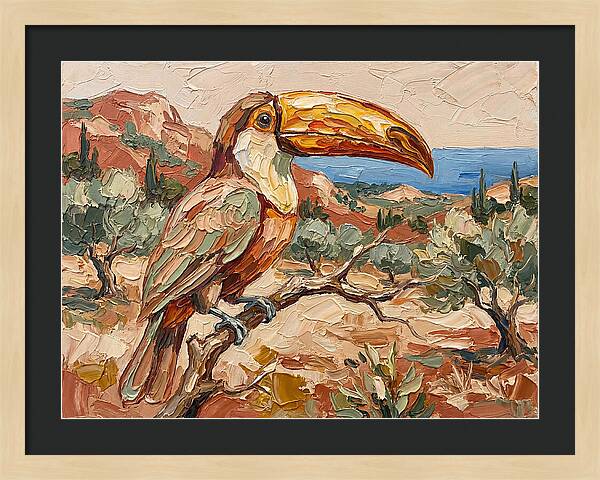 Toucan In Mediterranean Landscape