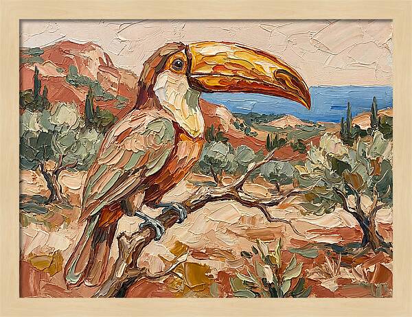 Toucan In Mediterranean Landscape