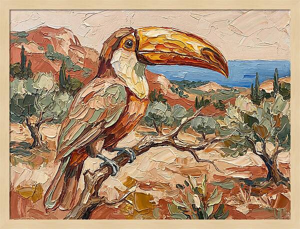 Toucan In Mediterranean Landscape