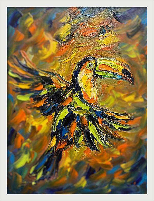 Toucan In Vibrant Flight