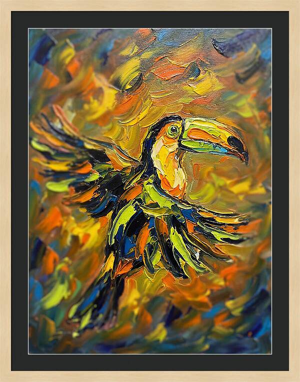 Toucan In Vibrant Flight
