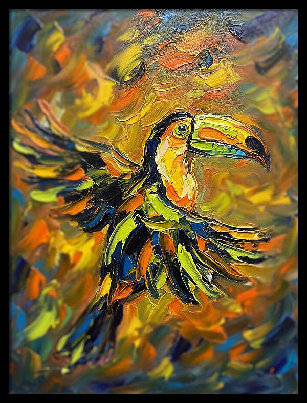 Toucan In Vibrant Flight