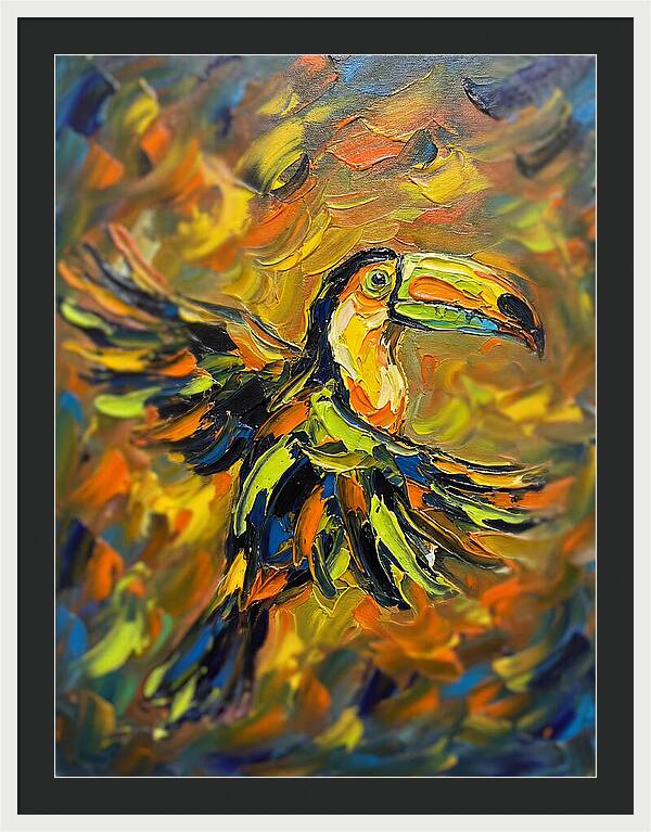 Toucan In Vibrant Flight