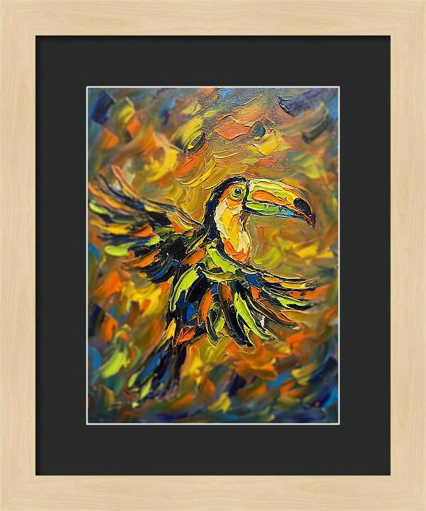 Toucan In Vibrant Flight