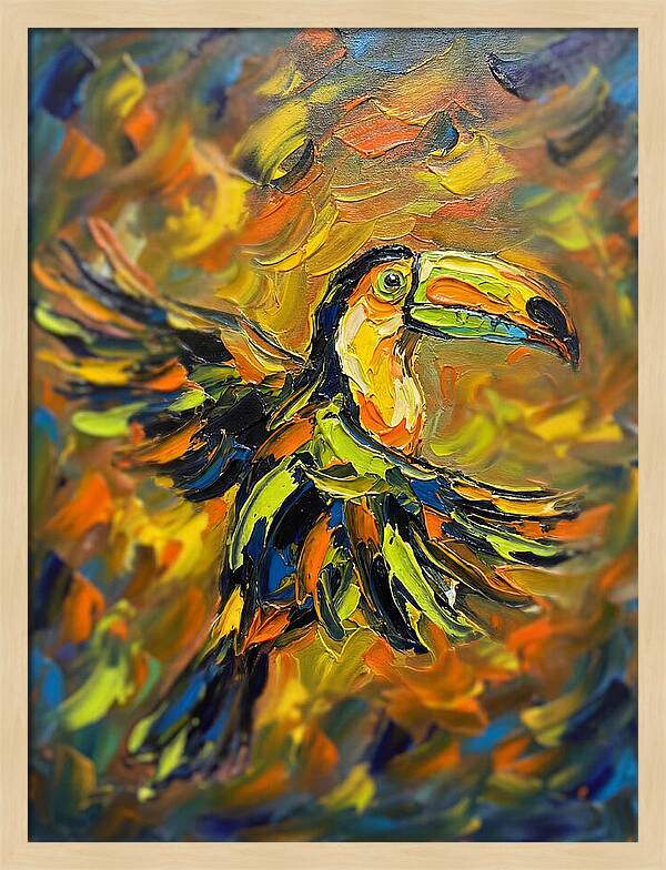 Toucan In Vibrant Flight