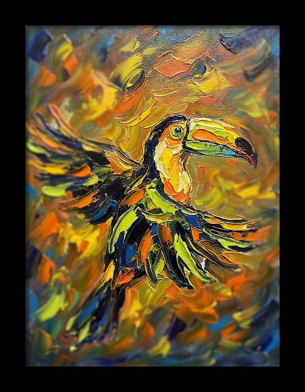 Toucan In Vibrant Flight