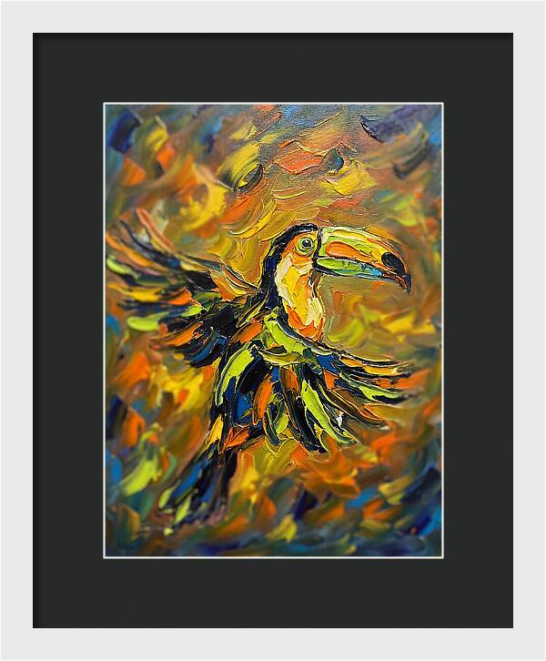 Toucan In Vibrant Flight