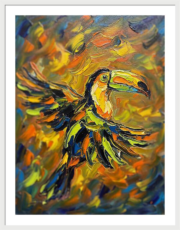 Toucan In Vibrant Flight