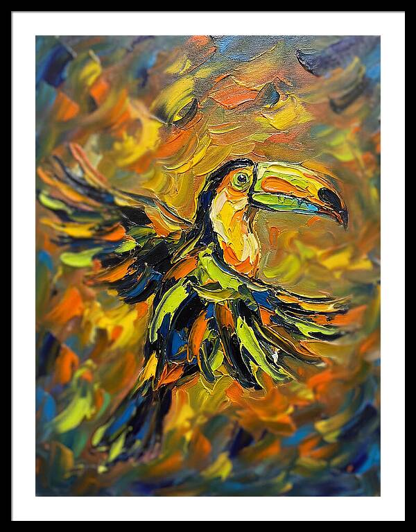 Toucan In Vibrant Flight