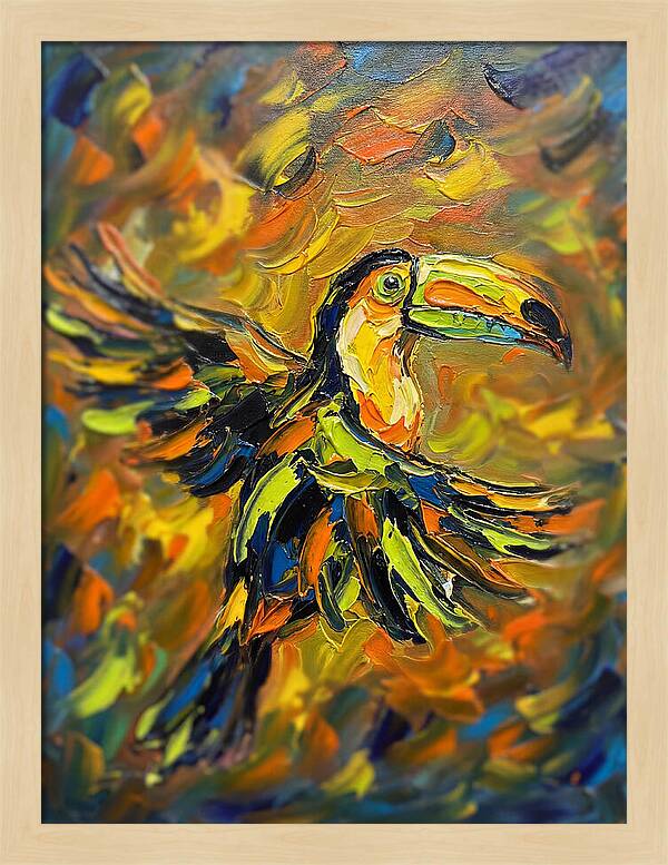 Toucan In Vibrant Flight