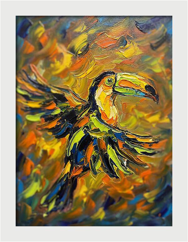Toucan In Vibrant Flight