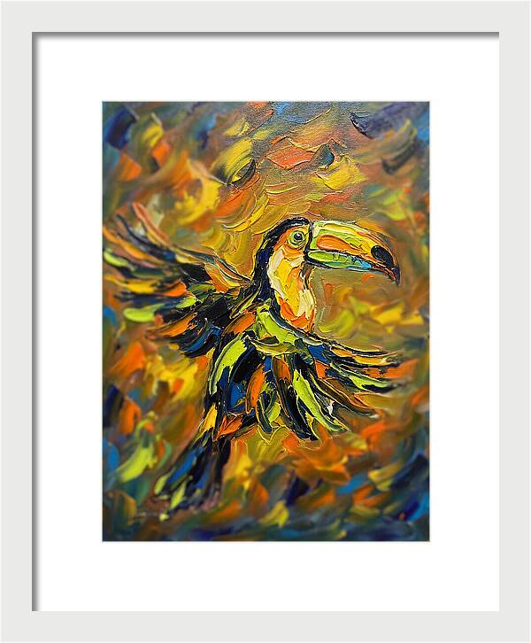 Toucan In Vibrant Flight