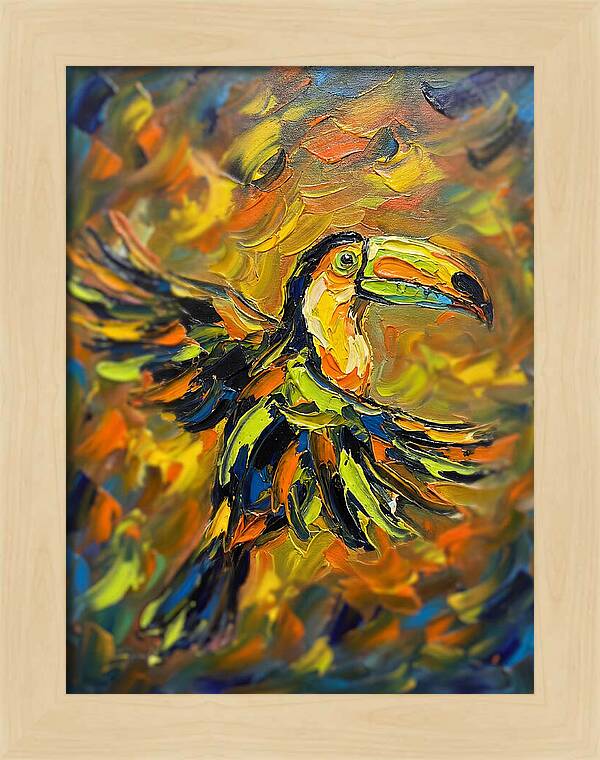 Toucan In Vibrant Flight