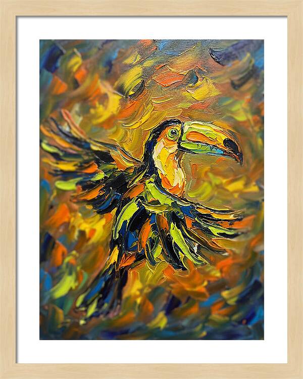 Toucan In Vibrant Flight
