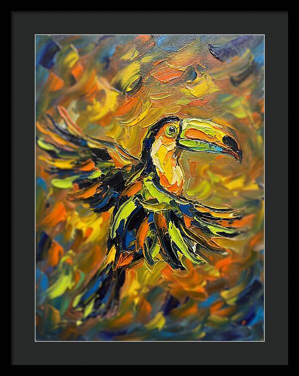 Toucan In Vibrant Flight