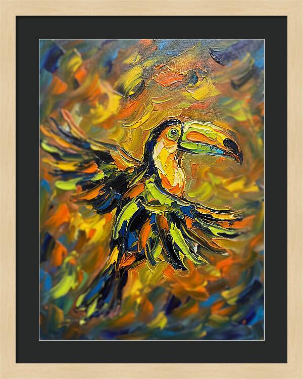 Toucan In Vibrant Flight