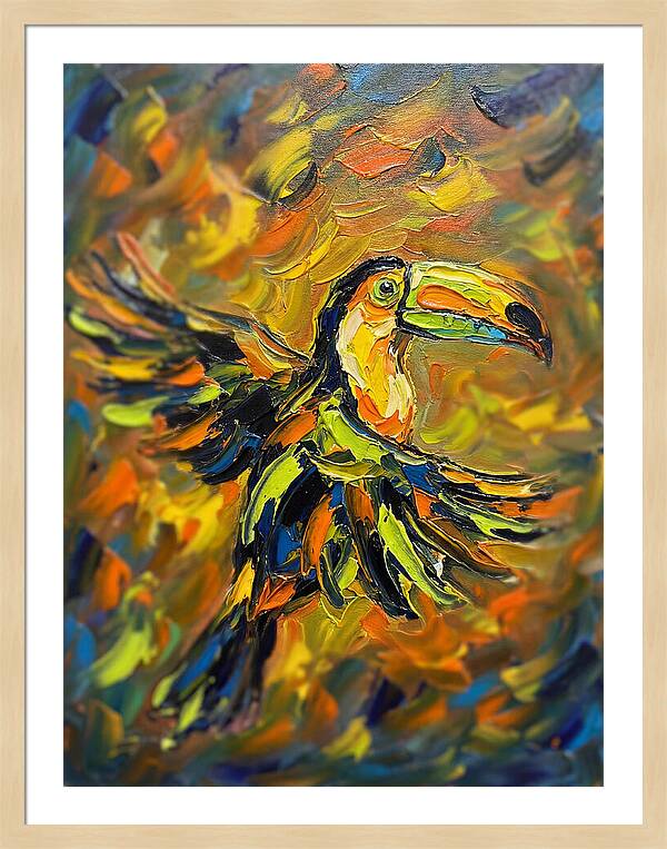 Toucan In Vibrant Flight