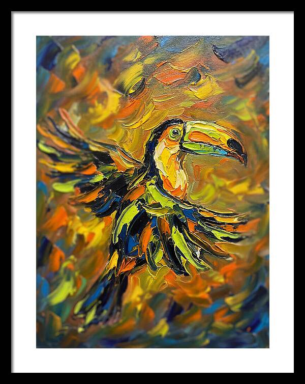 Toucan In Vibrant Flight