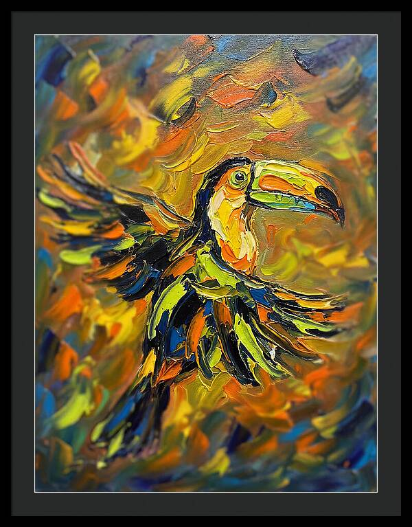 Toucan In Vibrant Flight