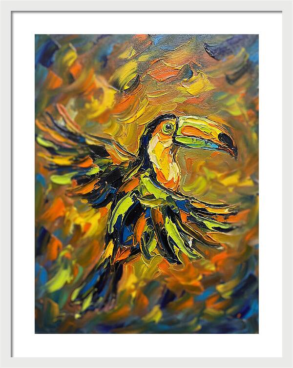 Toucan In Vibrant Flight