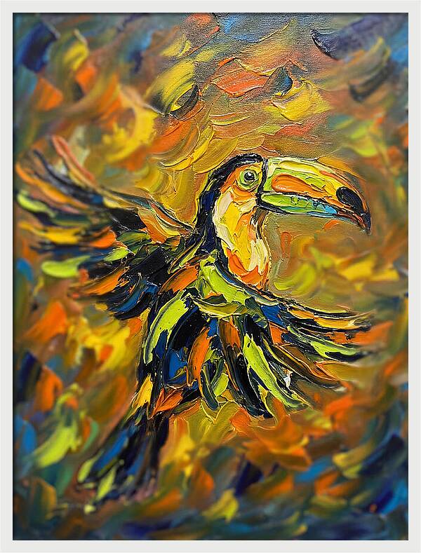 Toucan In Vibrant Flight